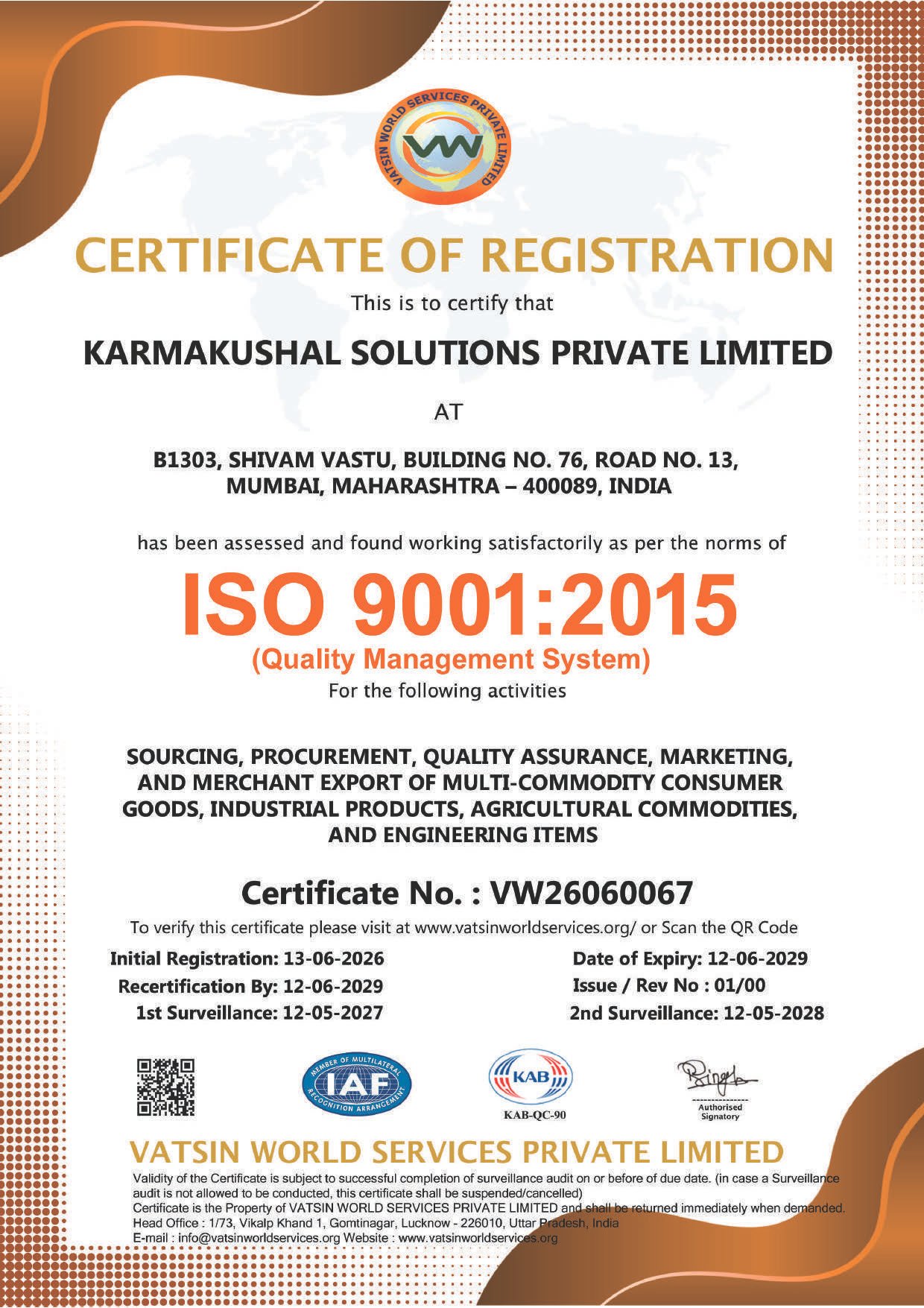 ISO 9001:2015 Certificate