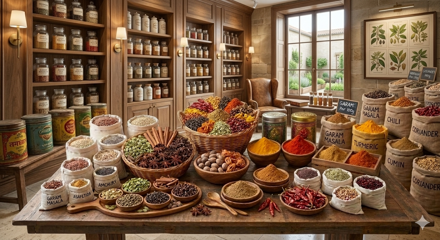 Indian whole spices and ground spices